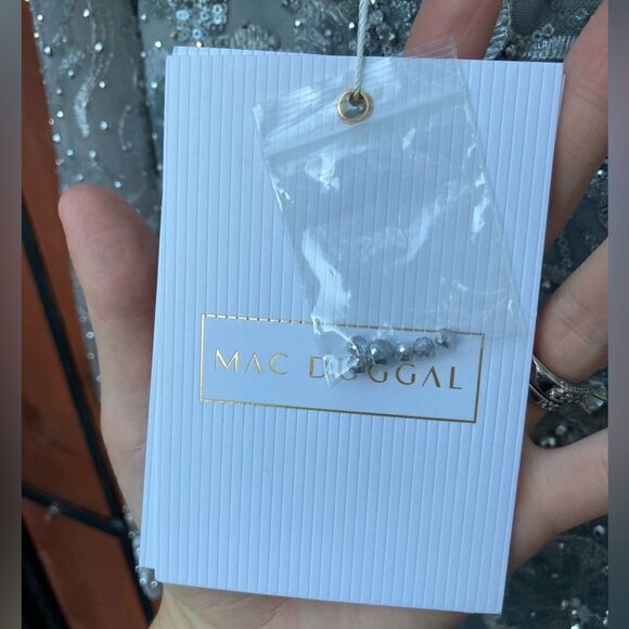 Mac Duggal Jewel Encrusted Long Sleeve Square Neck Gown 20285 NWT - Picture 8 of 9